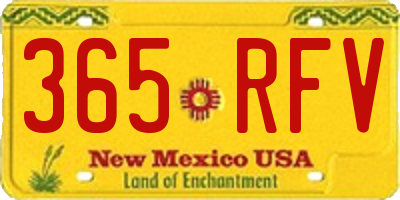 NM license plate 365RFV