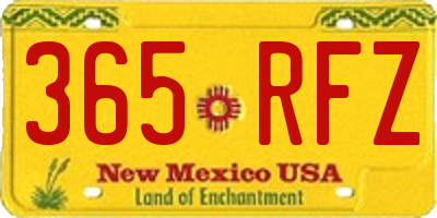 NM license plate 365RFZ