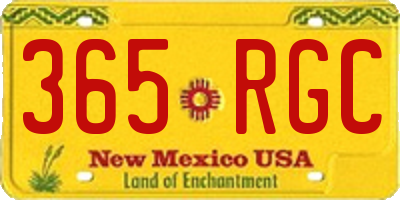 NM license plate 365RGC
