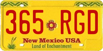 NM license plate 365RGD
