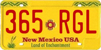 NM license plate 365RGL