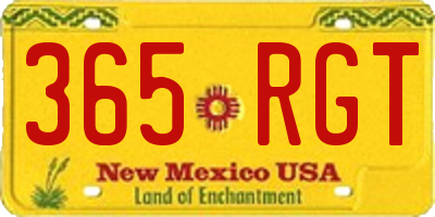 NM license plate 365RGT