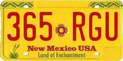 NM license plate 365RGU