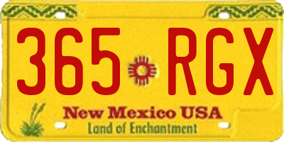 NM license plate 365RGX
