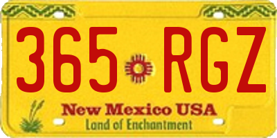 NM license plate 365RGZ