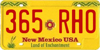 NM license plate 365RHO