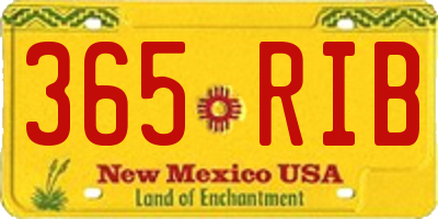 NM license plate 365RIB