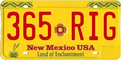NM license plate 365RIG
