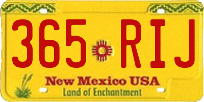NM license plate 365RIJ