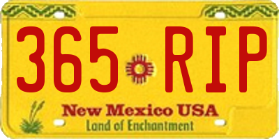 NM license plate 365RIP