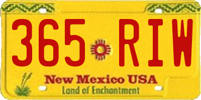 NM license plate 365RIW