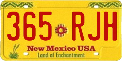 NM license plate 365RJH