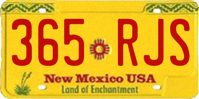 NM license plate 365RJS
