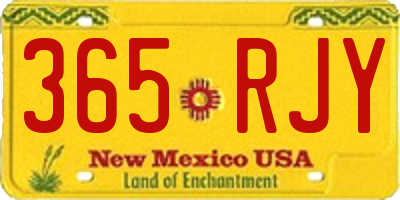NM license plate 365RJY