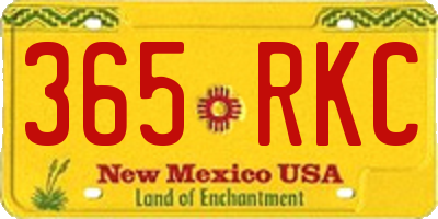 NM license plate 365RKC
