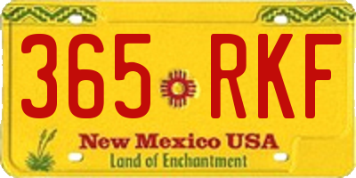 NM license plate 365RKF