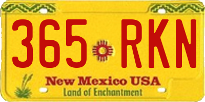 NM license plate 365RKN