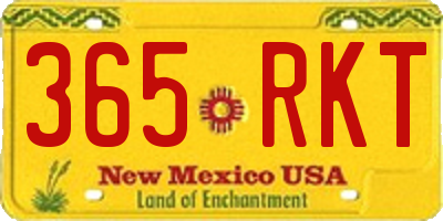 NM license plate 365RKT