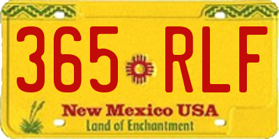 NM license plate 365RLF