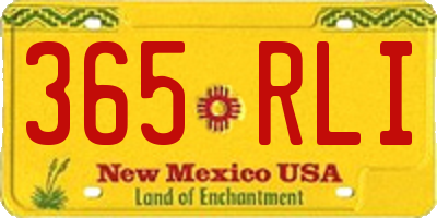 NM license plate 365RLI