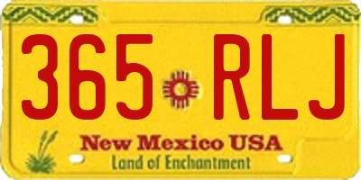 NM license plate 365RLJ