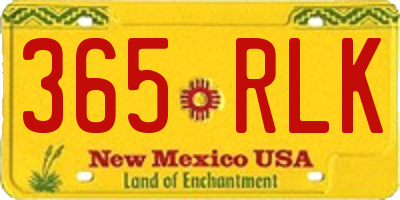 NM license plate 365RLK