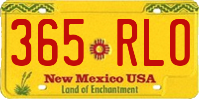 NM license plate 365RLO
