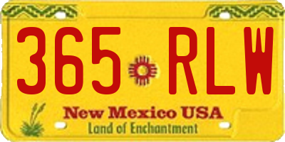 NM license plate 365RLW