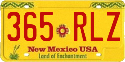 NM license plate 365RLZ