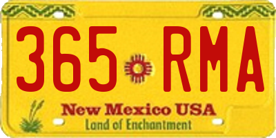 NM license plate 365RMA