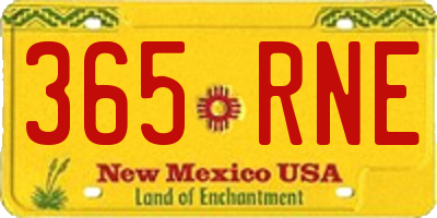NM license plate 365RNE
