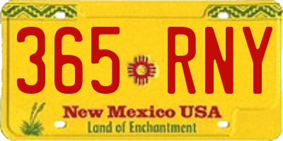 NM license plate 365RNY