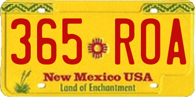 NM license plate 365ROA