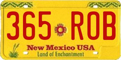 NM license plate 365ROB