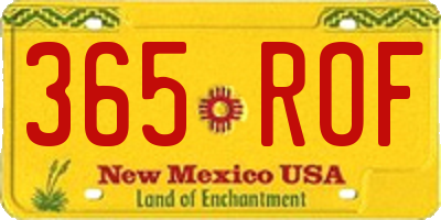 NM license plate 365ROF