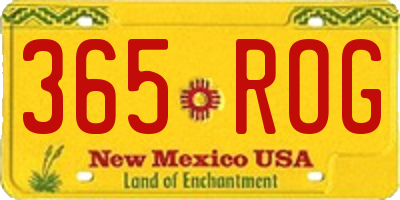 NM license plate 365ROG