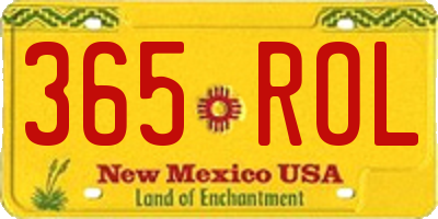 NM license plate 365ROL