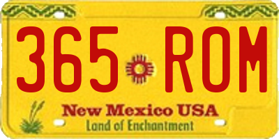NM license plate 365ROM