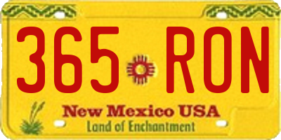 NM license plate 365RON