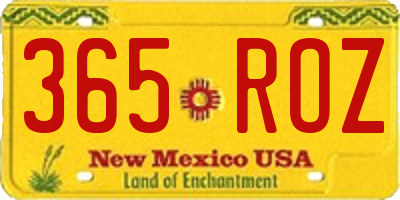 NM license plate 365ROZ