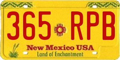 NM license plate 365RPB