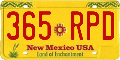 NM license plate 365RPD