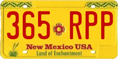 NM license plate 365RPP