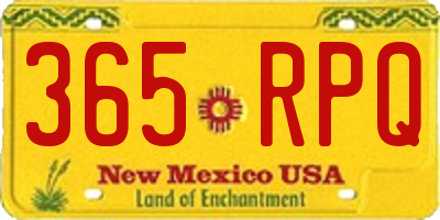 NM license plate 365RPQ