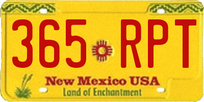 NM license plate 365RPT