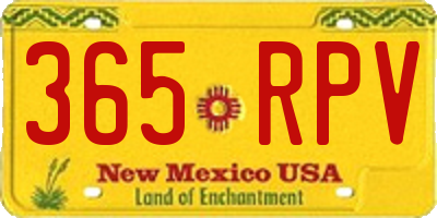 NM license plate 365RPV