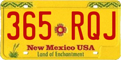NM license plate 365RQJ