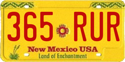 NM license plate 365RUR