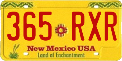 NM license plate 365RXR