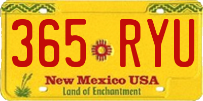 NM license plate 365RYU
